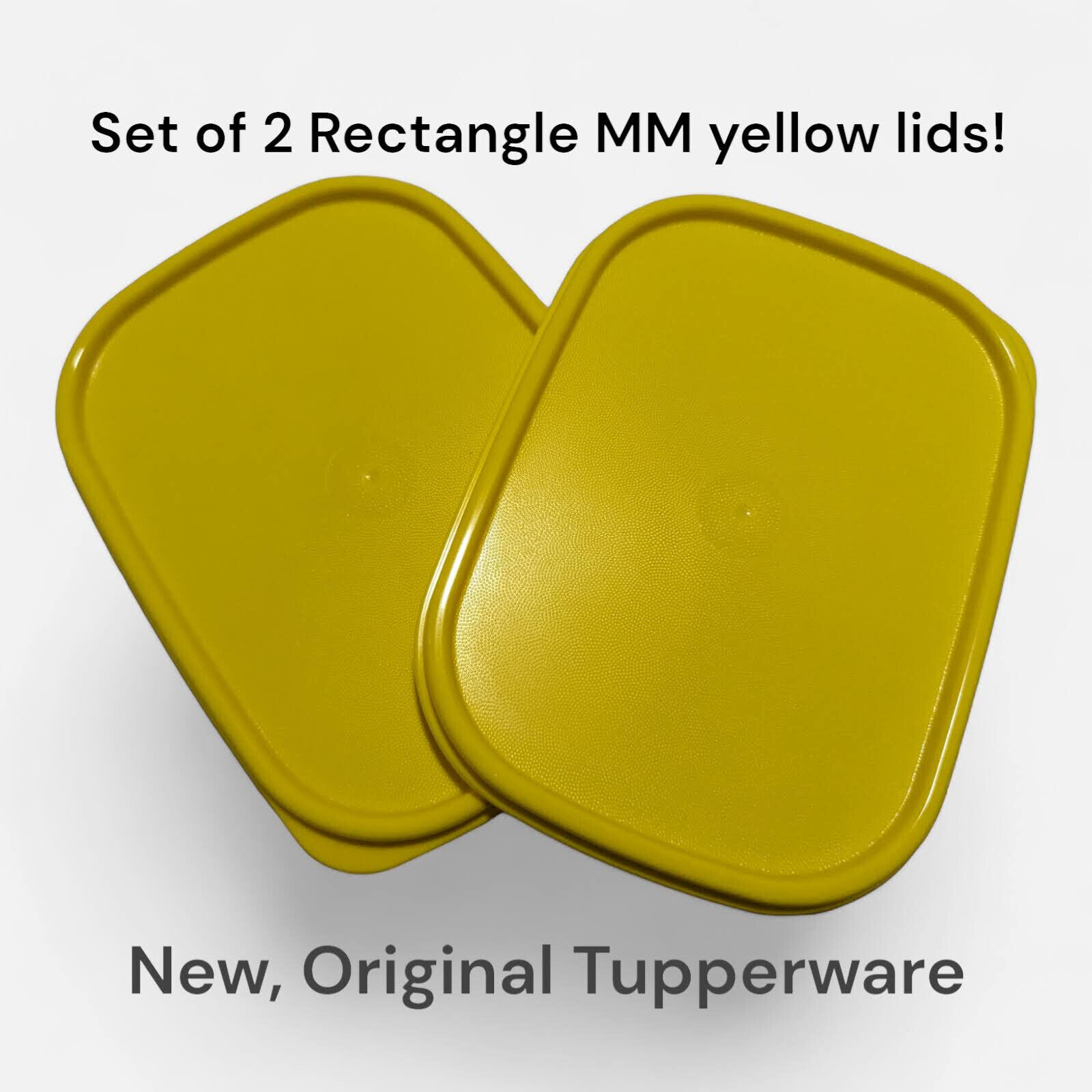 Original Tupperware Modular Mates Yellow Lid Replacement 2 Pcs Rectangle 1793