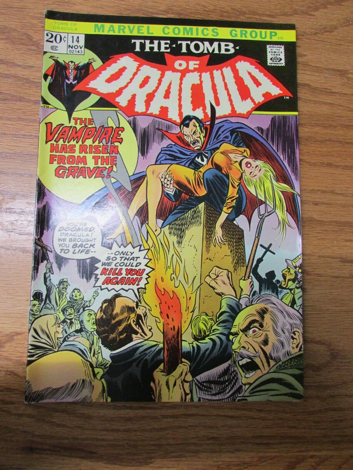 Vintage Marvel Comics The Tomb of Dracula Vol. 1 No. 14 October 1973 Comic Book
