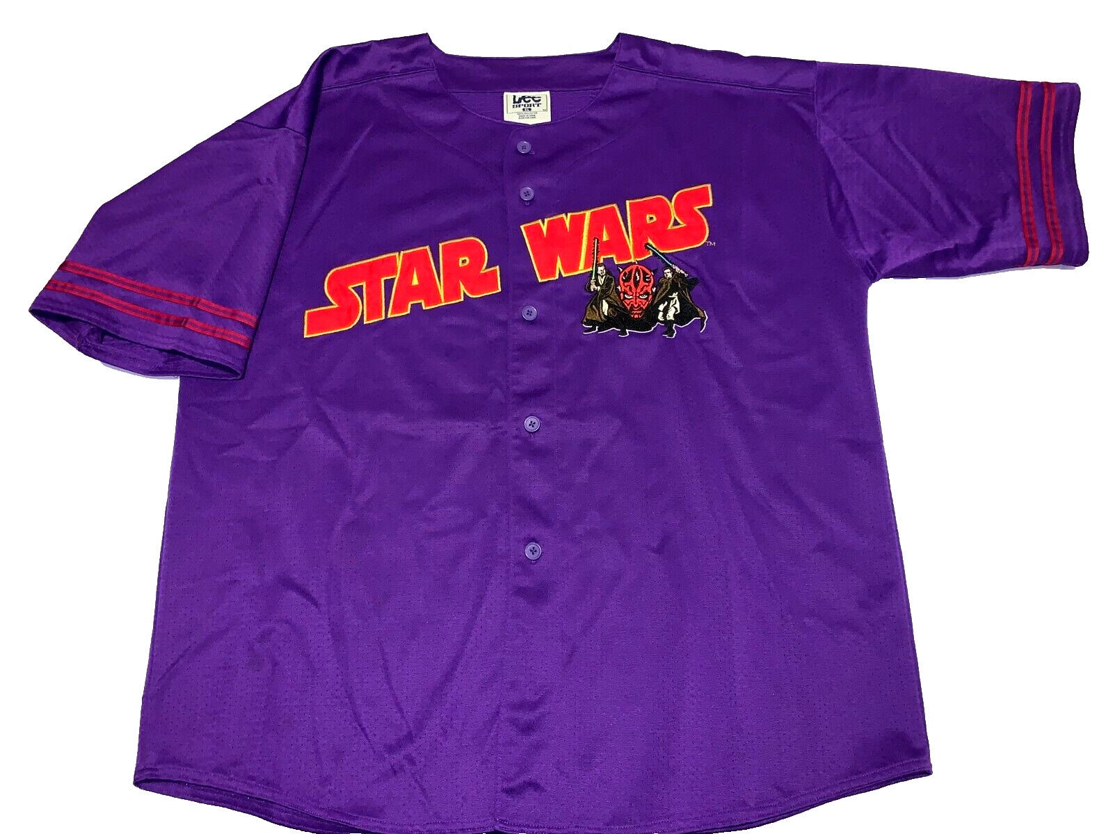 Rare Vintage 1990s Darth Maul Star Wars Embroidered Purple Jersey Brand New XL