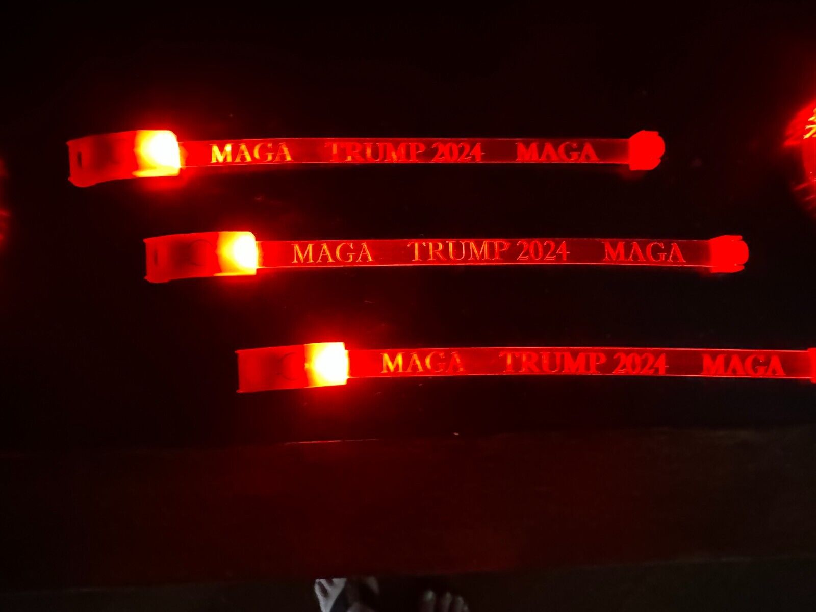 Trump 2024 MAGA LED Wristbands 100 Ct Promotional Rally Convention Merchandise