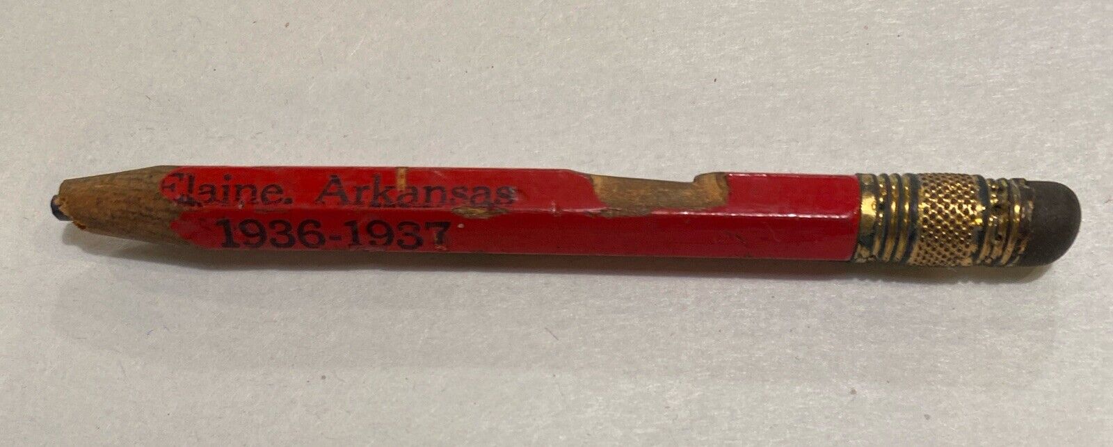 Vintage Elaine High School 1936-1937 Elaine Arkansas AR Wood Pencil Stub