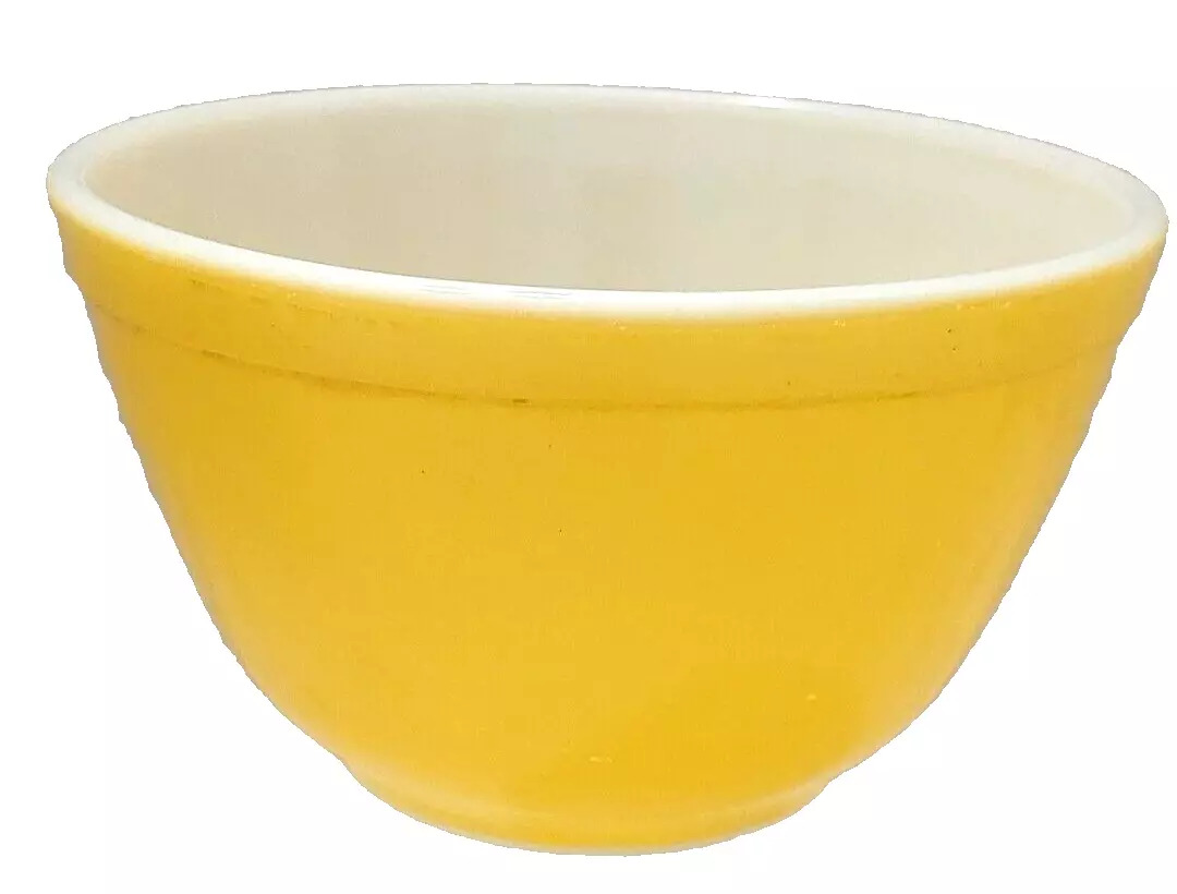 Vintage 1950\'s PYREX Primary Color Yellow Small Nesting Bowl  1 1/2 Pint 1402