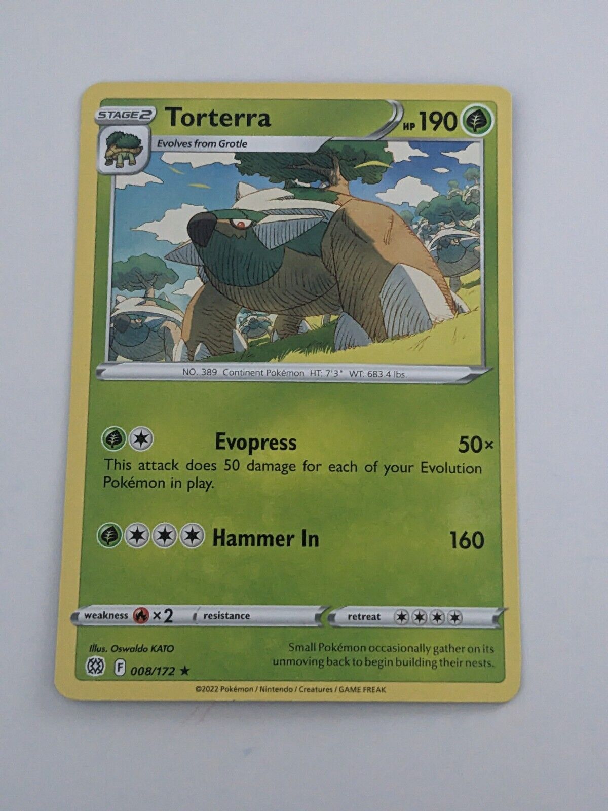 Torterra 008/172 - 2022 Pokémon TCG - Brilliant Stars Non-Holo Rare