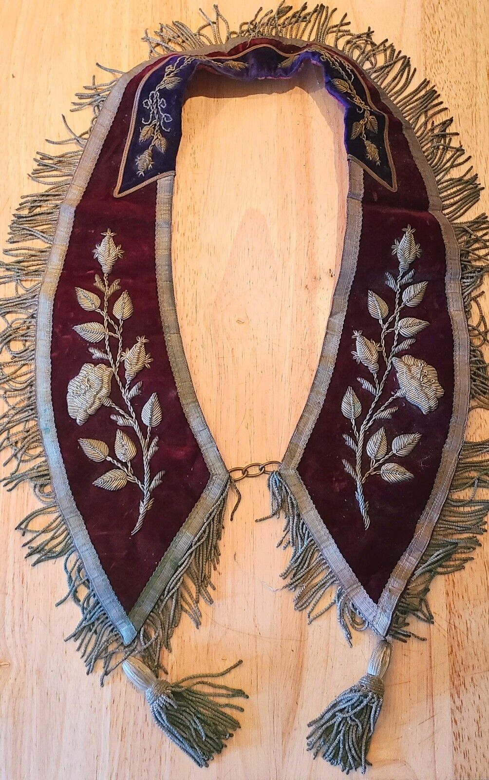 Antique ODD FELLOWS Shriners Freemason Victorian Ceremonial Collar Sash