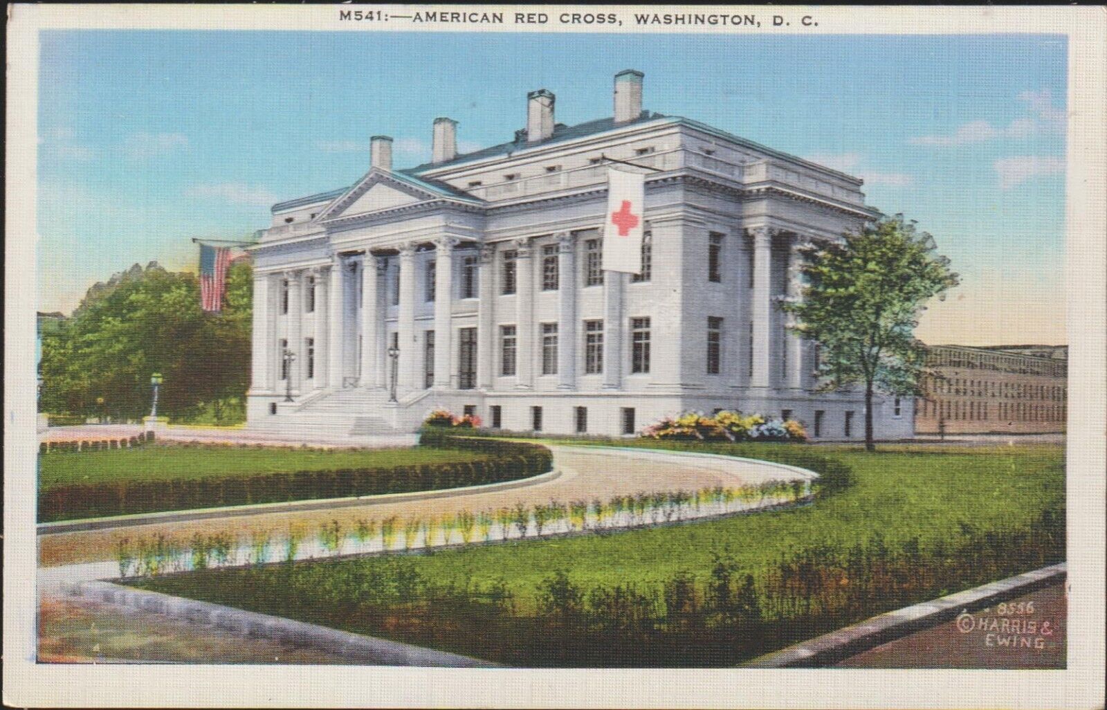 Washington D. C. American red Cross UNP Linen Postcard
