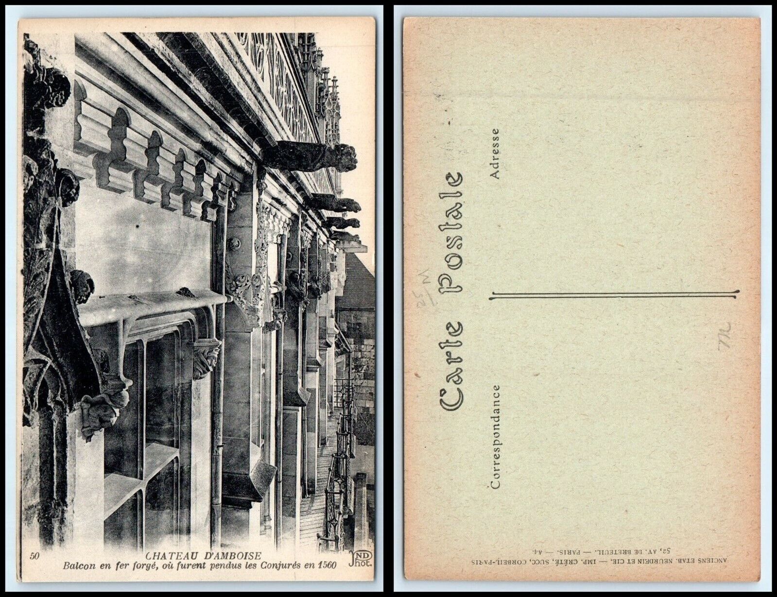 FRANCE Postcard - Chateau d\' Amboise Q48