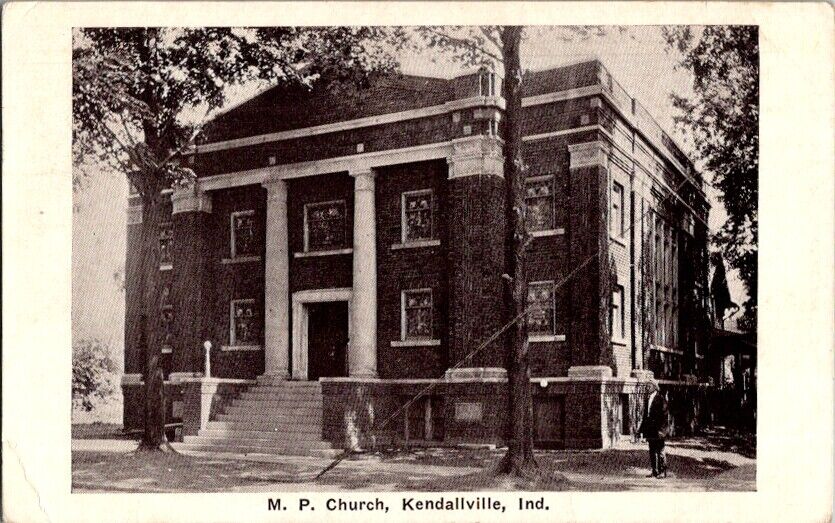 Postcard M.P. Methodist Protestant Church Kendallville IN Indiana 1927     D-276