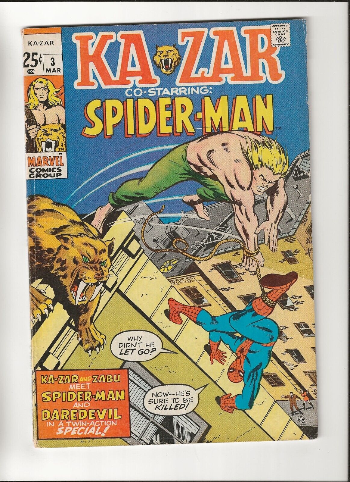 Ka-Zar #3 vol 1 Spider-Man Daredevil Appearances Reprints Low Grade 1971