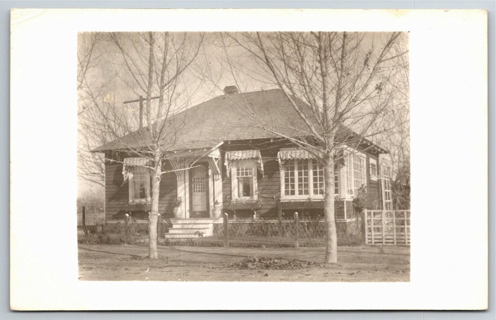 Vintage RPPC Postcard - Front of Residence - Unmarked - Not Mailed