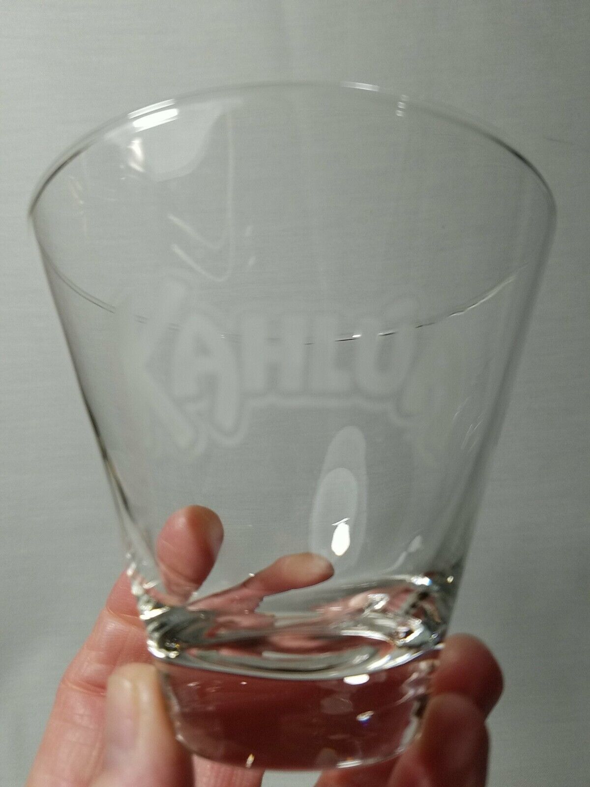 Kahlua Cone Shaped Cocktail Glass Rare Etched Logo Unique Shape EUC