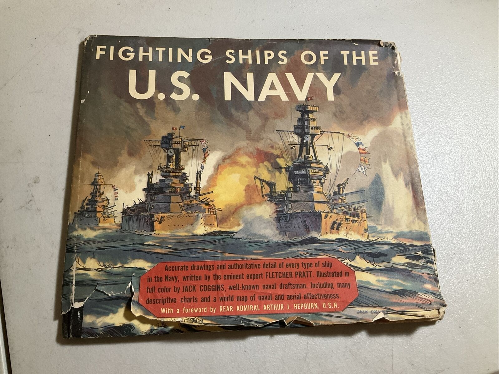 Fighting Ships of the US Navy - Fletcher Pratt & Jack Coggins - WW2  Color