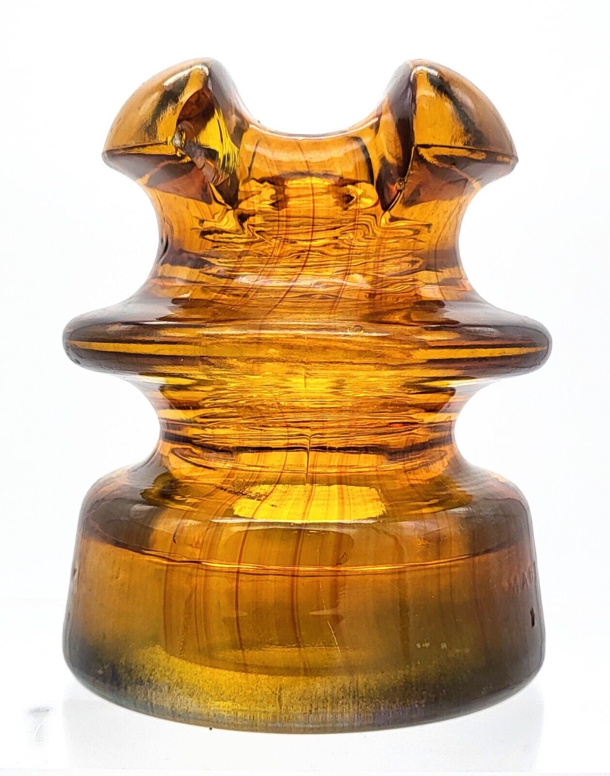 Stunning Flashed Amber HEMINGRAY-661 Glass Insulator, CD 216