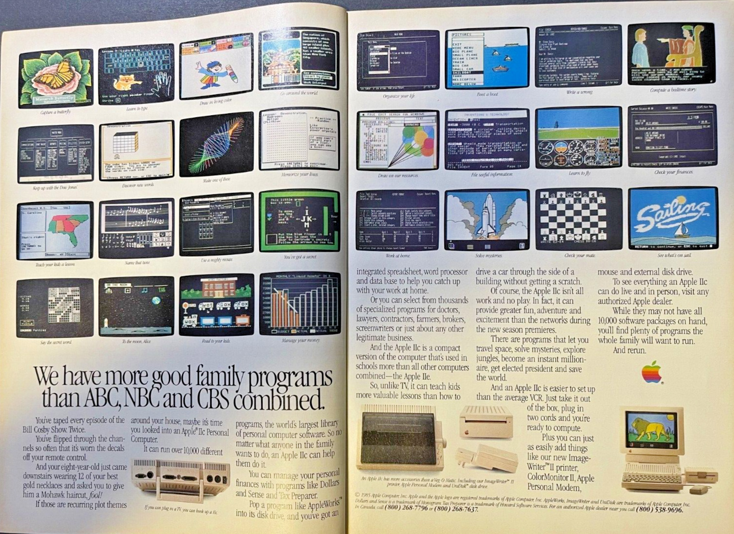 1985 Magazine Advertisement Apple II C Personal Computer Apple Works