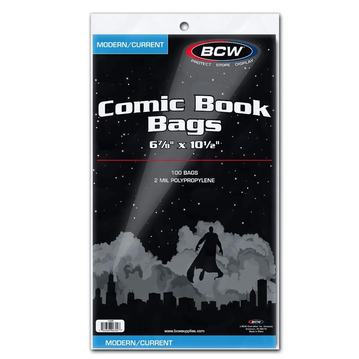 BCW Current Modern Comic Book Bags 100 Pack Acid-Free Poly Sleeves Fast Ship USA