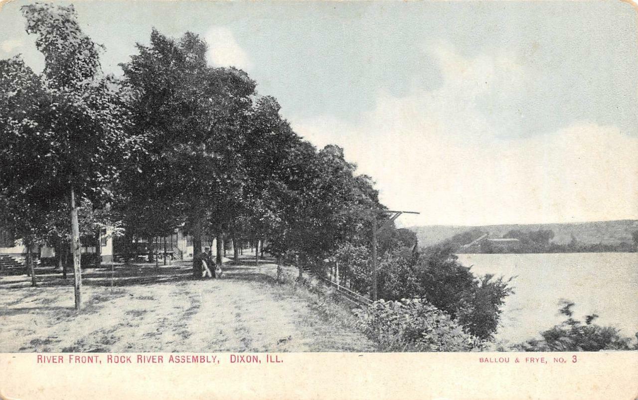 DIXON, IL Illinois  RIVER FRONT~ROCK RIVER ASSEMBLY Lee County  c1910's Postcard