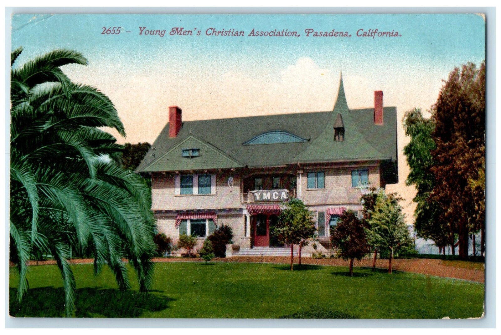 1911 Young Men\'s Christian Association Pasadena California CA Posted Postcard