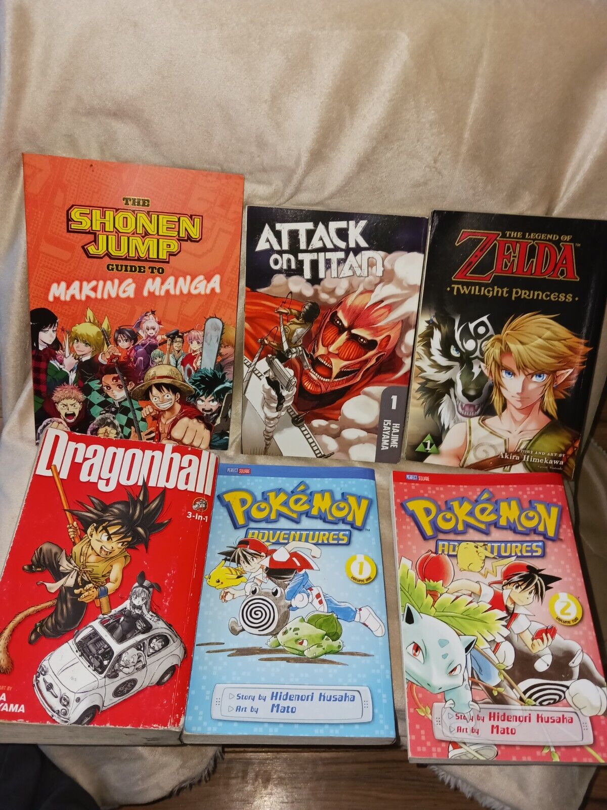 Manga Book Lot - Pokemon Zelda Twilight Princess DragonBall Attack Titan & More