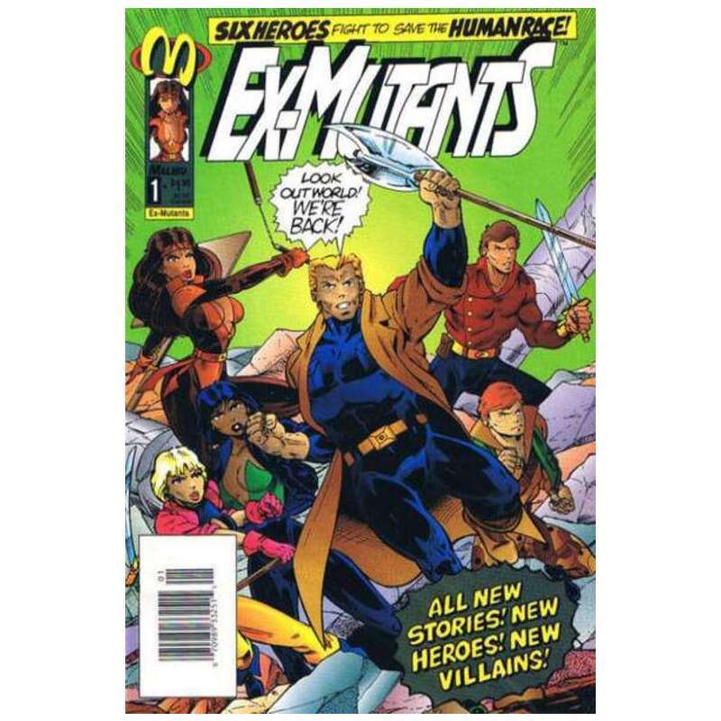 Ex-Mutants #1 Newsstand  - 1992 series Malibu comics NM minus [o.