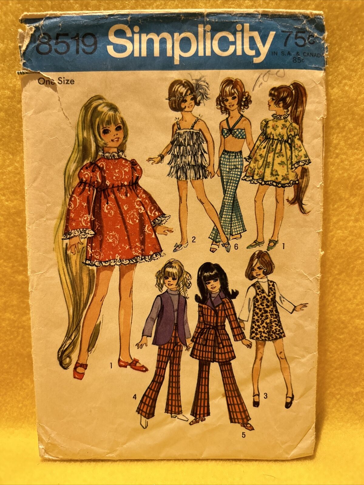 Vintage Simplicity 8519 Doll Clothes Pattern for 17.5” Dolls -  Beautiful Crissy