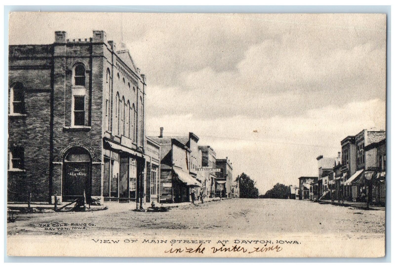 c1905's View Of Main Street Buildings And Shops Dayton Iowa IA Unposted Postcard