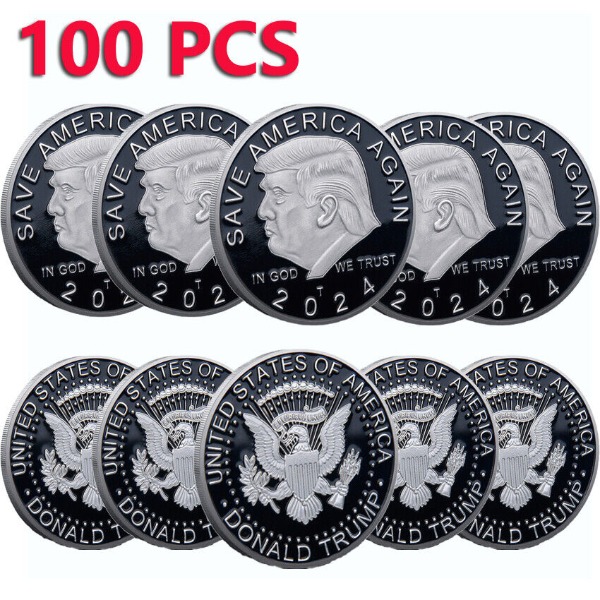 100PCS 2024 President Donald Trump EAGLE Save America Again Commemorative Coin