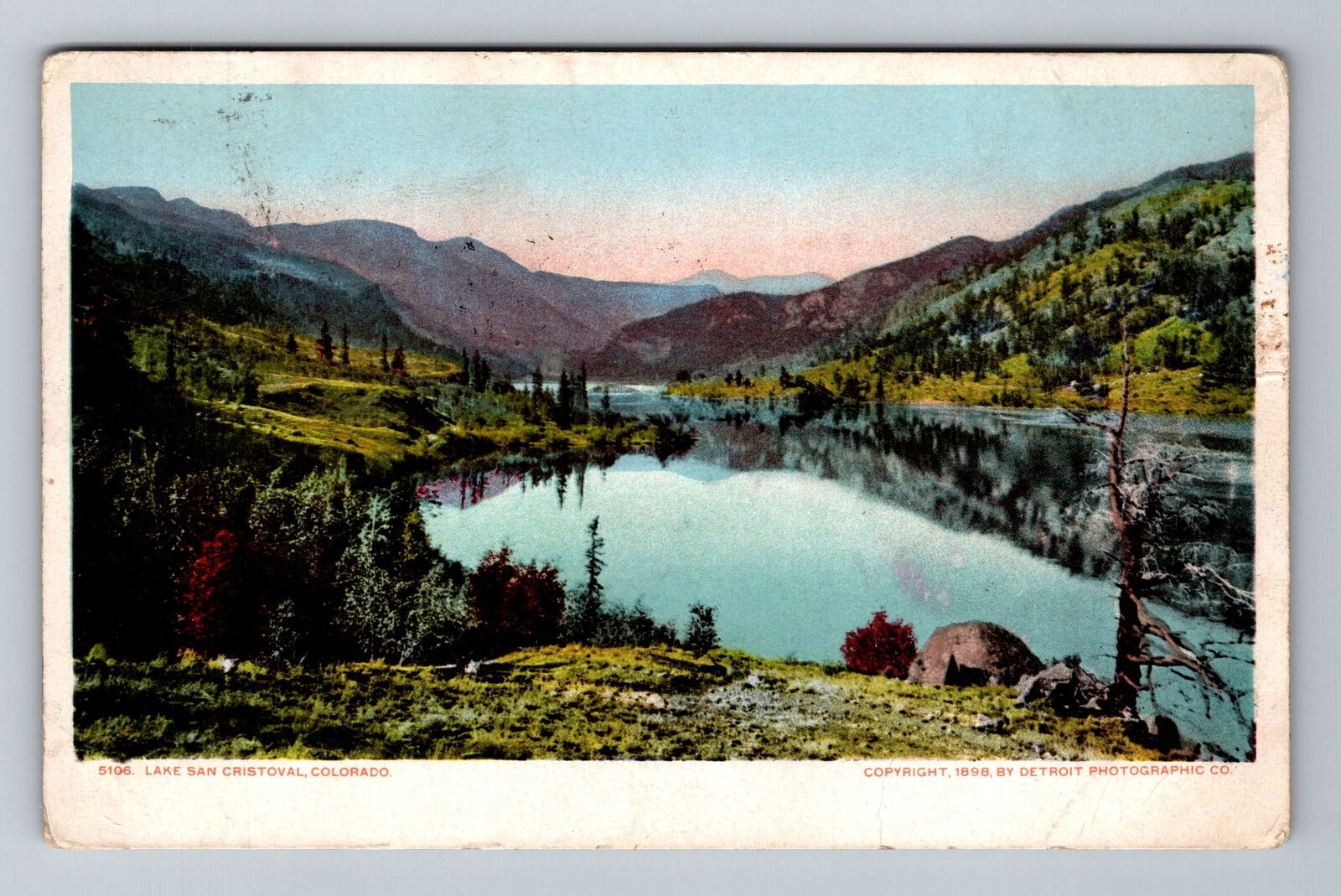 Lake San Cristoval CO-Colorado, Scenic View Vintage Souvenir Postcard