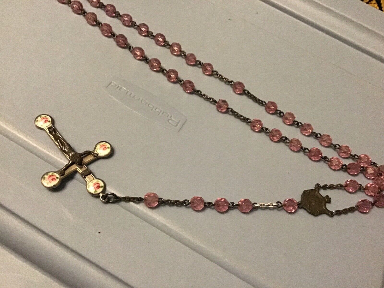 Anitique Rare Enamel Guilloche Sterling Silver Bead Rosary