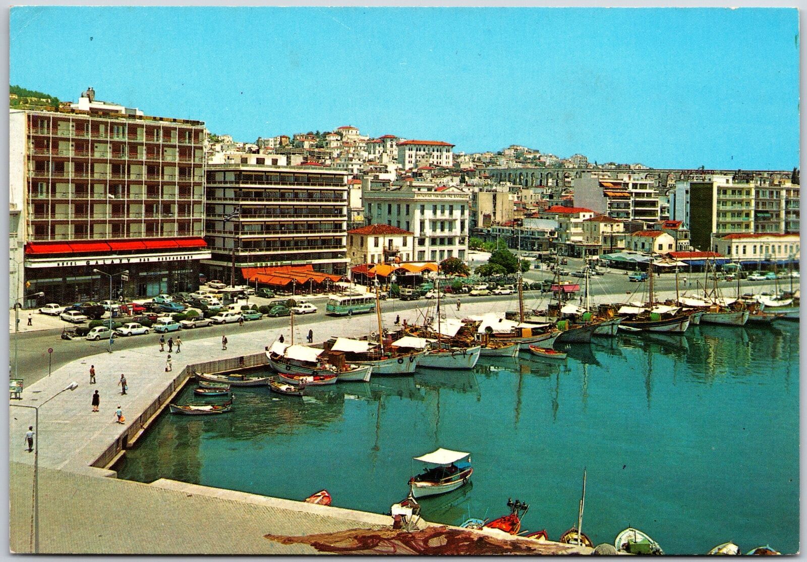 Cavala View Of The Seashore Greece Boats Ships Buildings Postcard