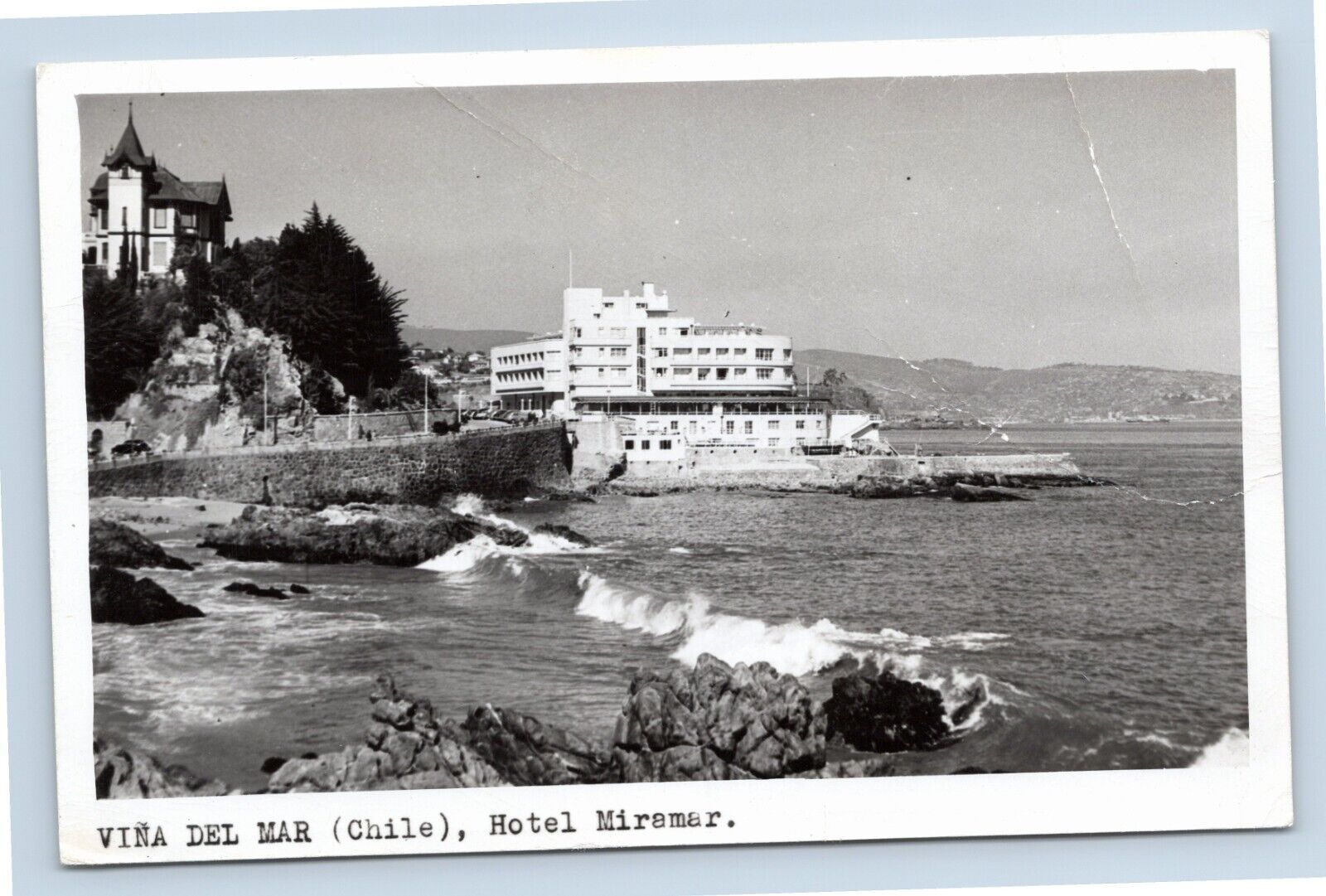 Vina Del Mar Chile Hotel Miramar Real Photo Postcard RPPC Used 1948 Unposted