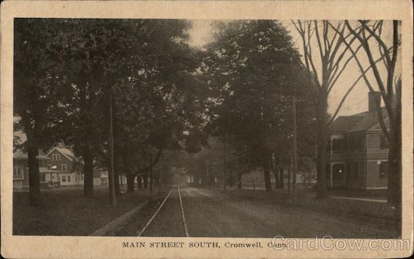 1916 Cromwell,CT Main Street South Middlesex County Connecticut Postcard Vintage