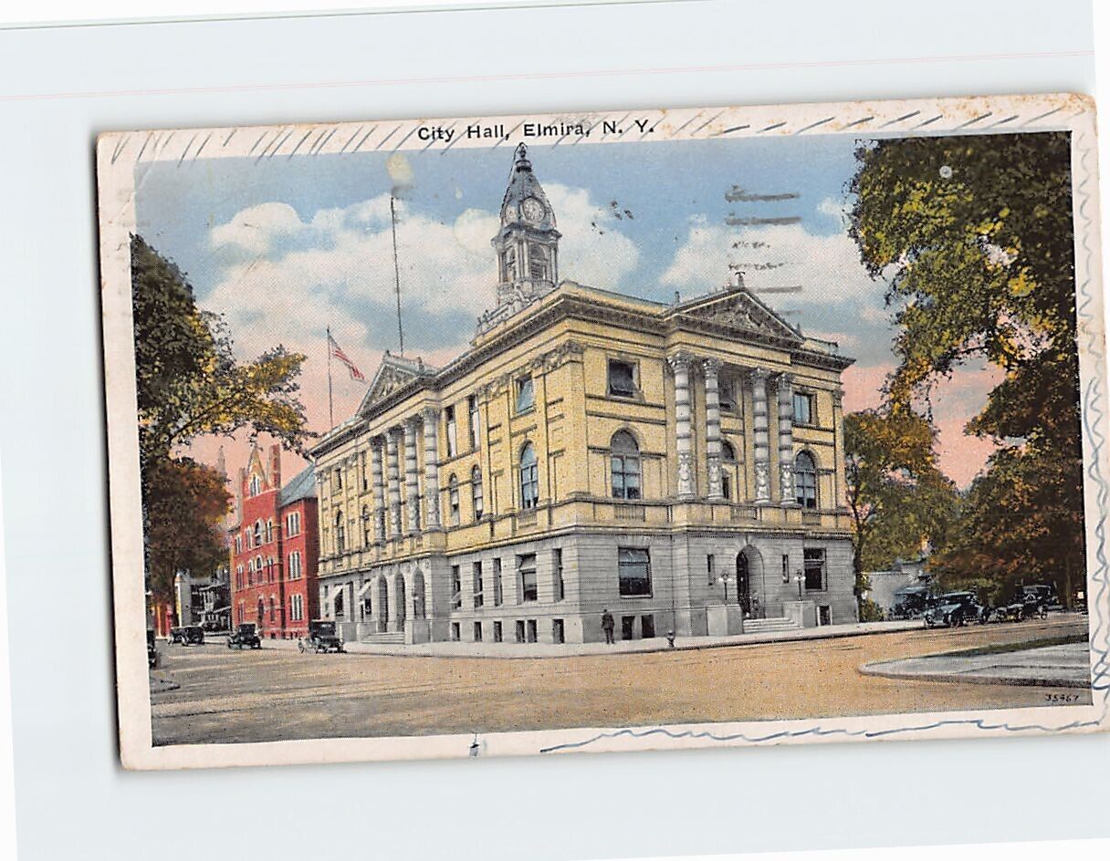 Postcard City Hall Elmira New York USA