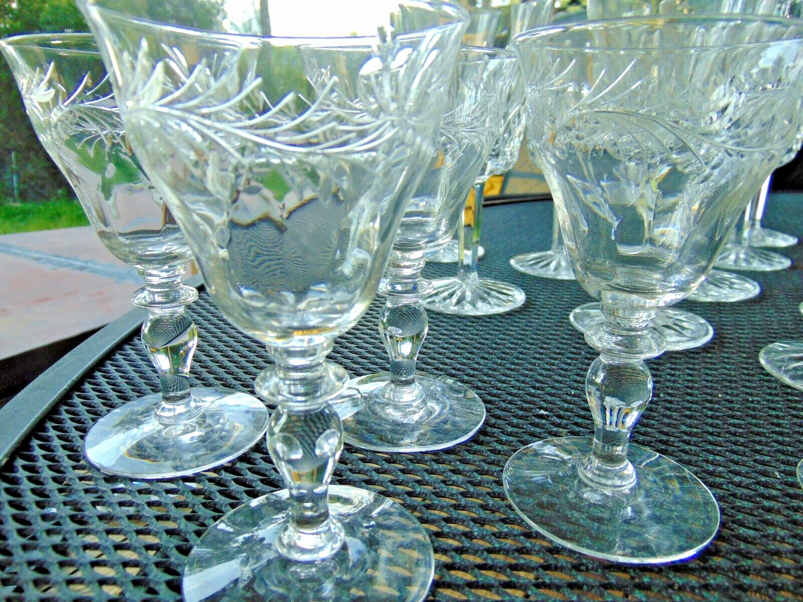 RARE Set of 4 Hawkes Diana Champagne Glasses ca 1920s