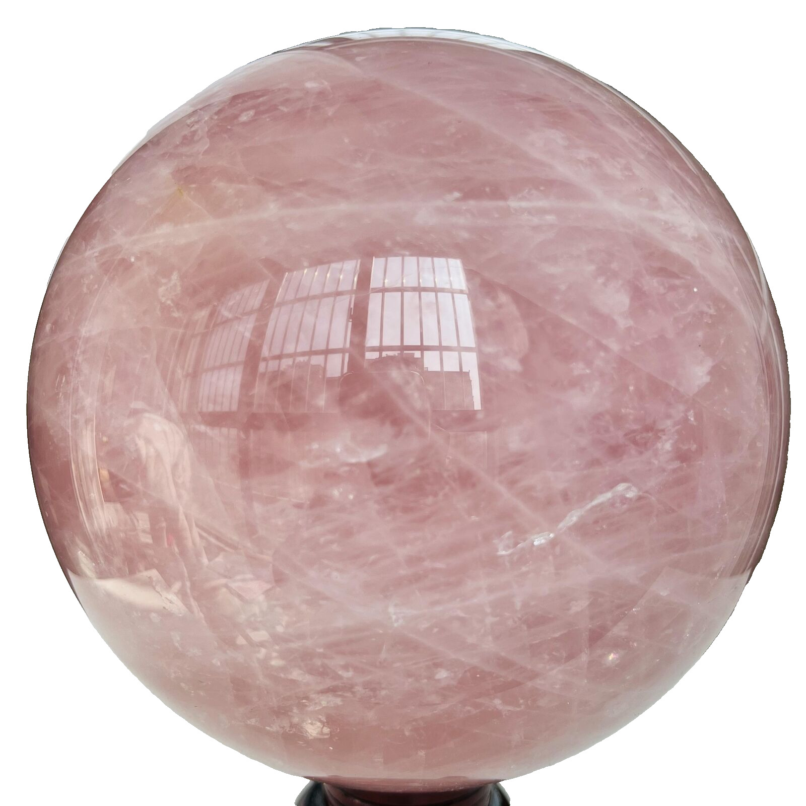 Natural Pink Rose Quartz Sphere Crystal Ball Decor Reiki Healing 23.67LB