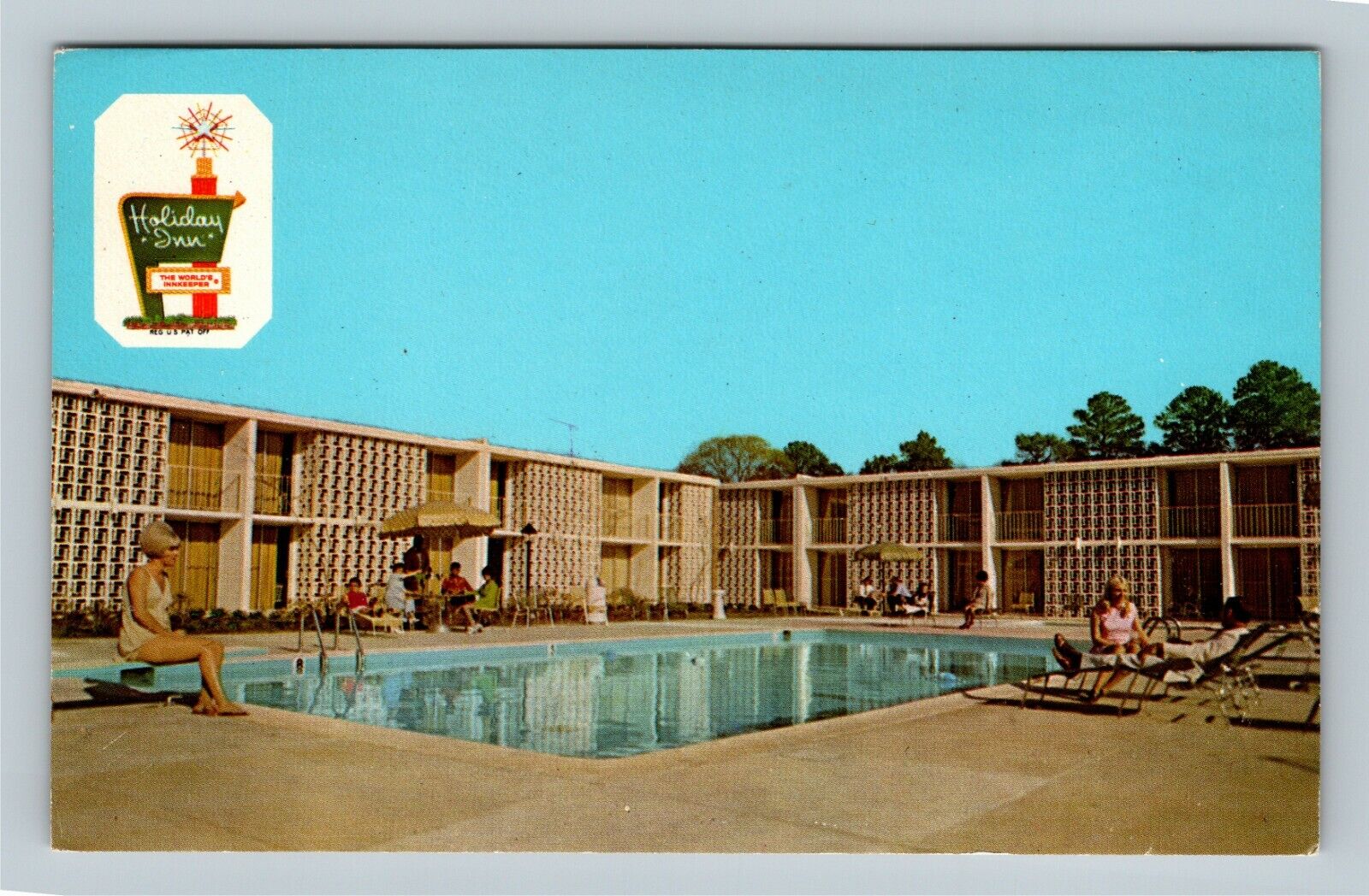 Columbus GA, Holiday Inn Airport, Advertising, Georgia Vintage Postcard