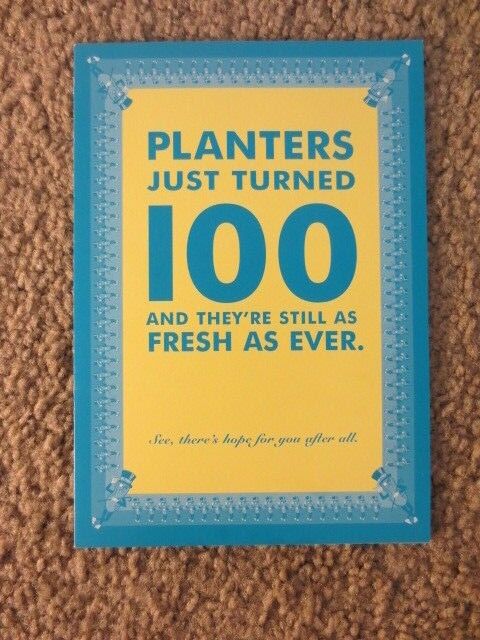 Planters Peanuts 100 year Celebration Birthday Card Advertising Collectible