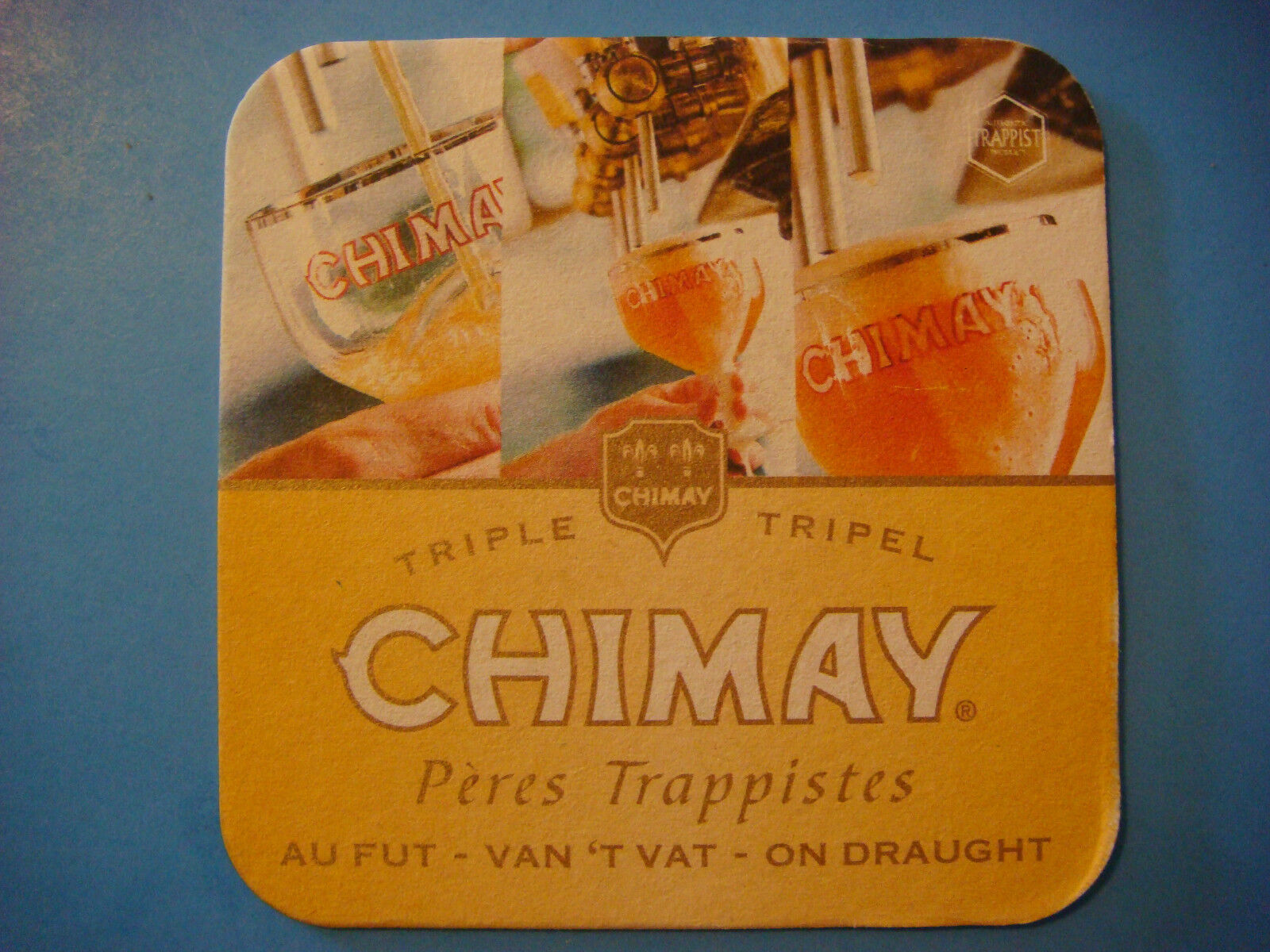 Beer Coaster CHIMAY Trappist Cinq Cents Trippel ~ Baileux, Belgium Since 1850
