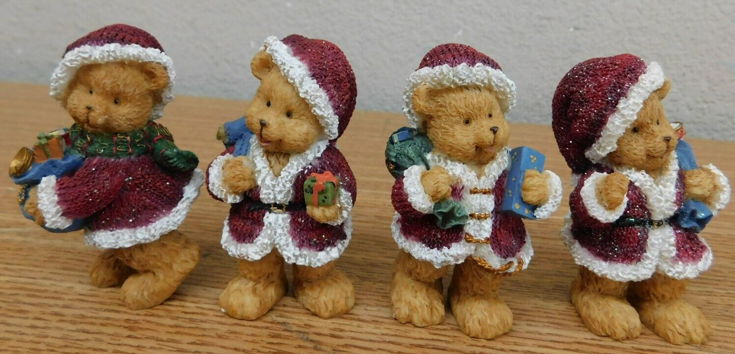 Home Interior And Gifts Homco Santa Christmas Teddy Bears 4 Piece Set