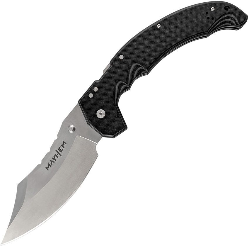 Cold Steel Mayhem Folding Knife Black G10 Handle AUS10-A Cleaver Plain FL-60DPLM