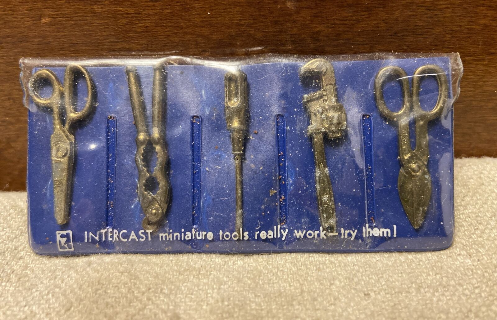 Vintage INTERCAST Miniature Cast Metal Tool Set in Vinyl Case ~They Really Work