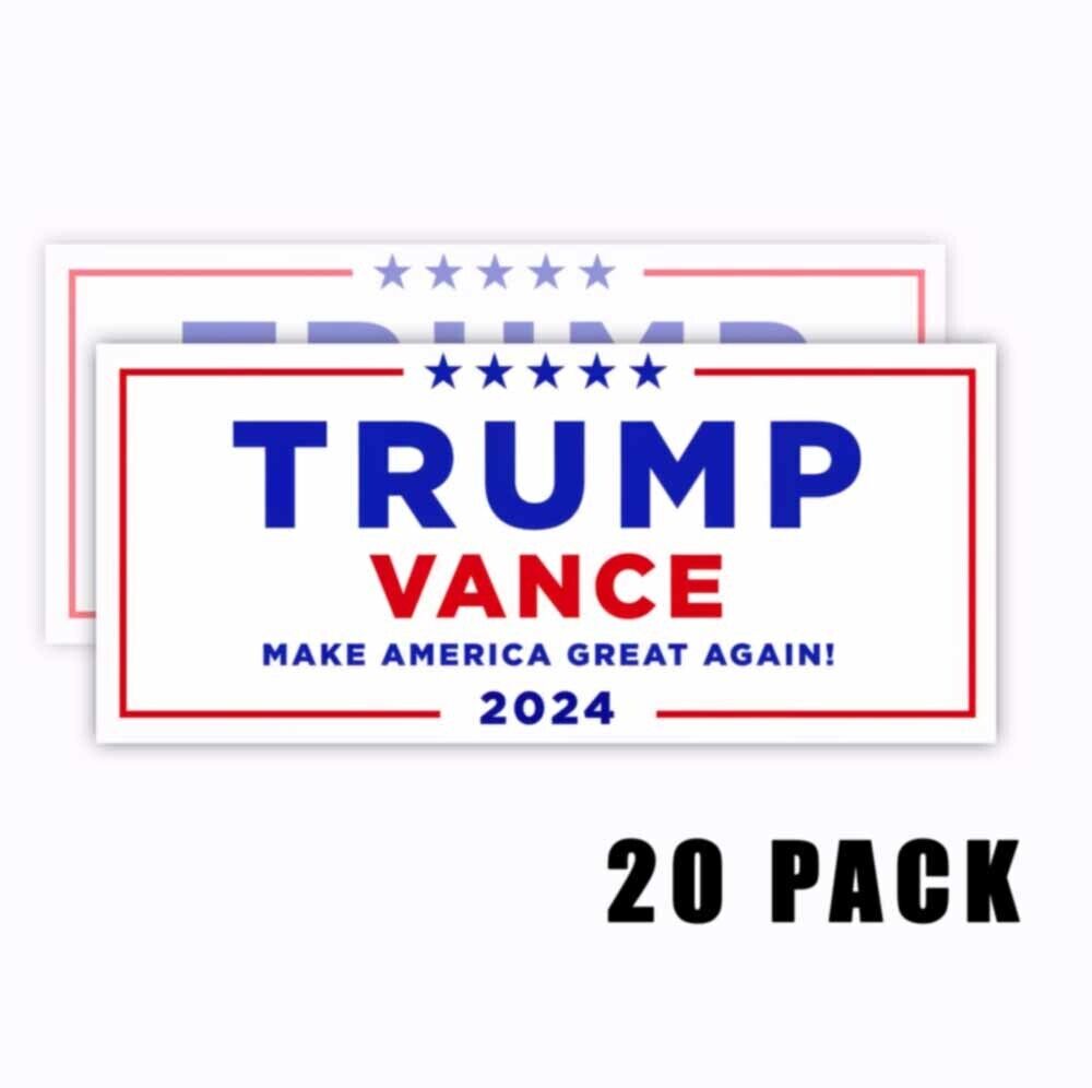 TRUMP 2024 VANCE Make America Great Again Decal 9x4 Sticker Vinyl 20 PACK