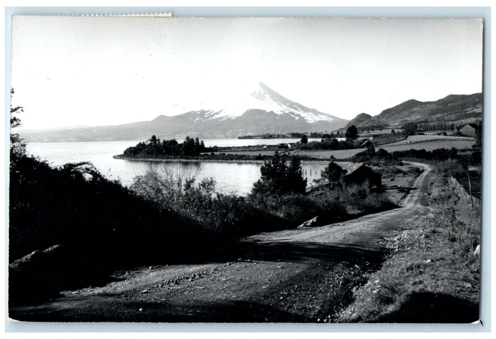 c1930\'s View of Mountains River Highway Puerto Yaras Chile RPPC Photo Postcard