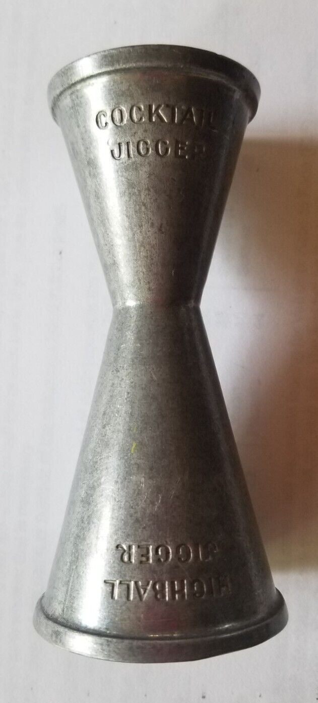 Vintage Aluminum Cocktail  Highball Jigger Shotglass Antique Barware