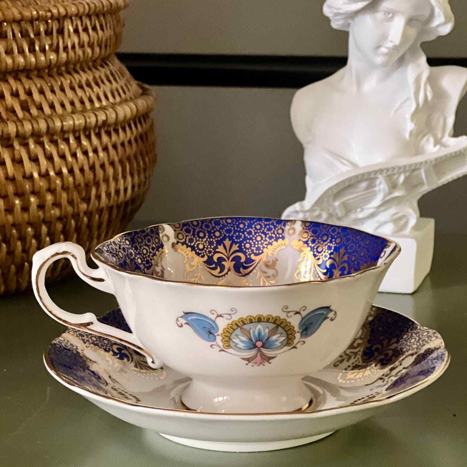 Paragon Royal Blue Teacup & Saucer  Collectible English Porcelain Vintage TeaCup