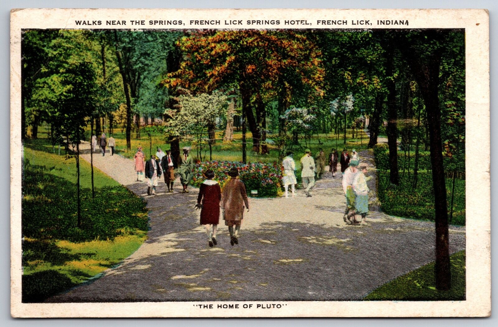 French Lick Indiana~French Lick Springs Hotel~Walks @ Springs~1931 Postcard