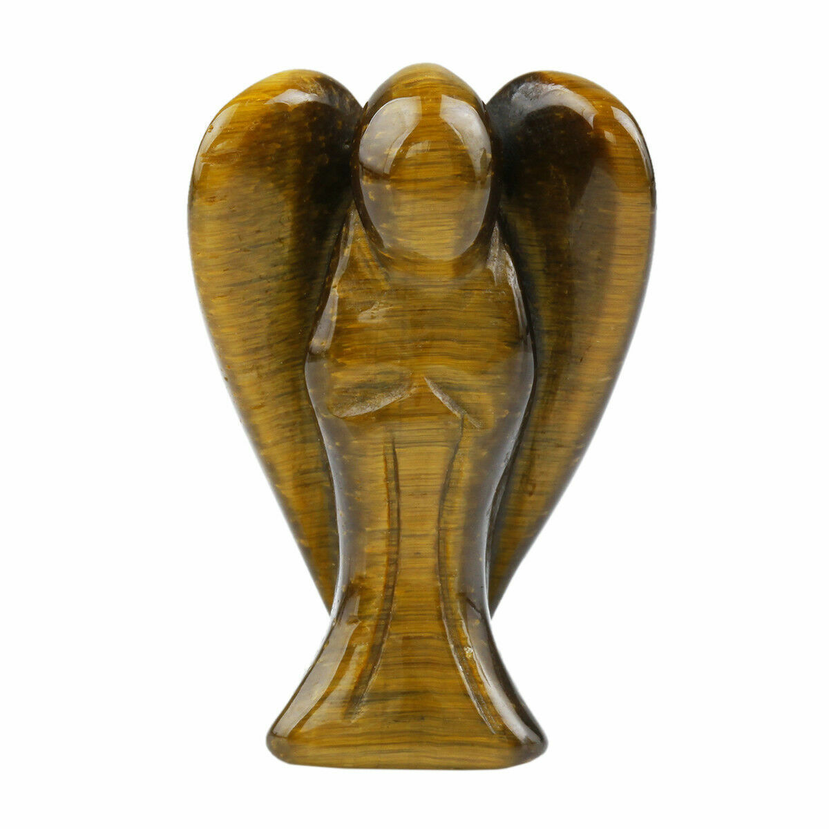 Healing Natural Crystal Carved Pocket Stone Guardian Angel Figurines Energy