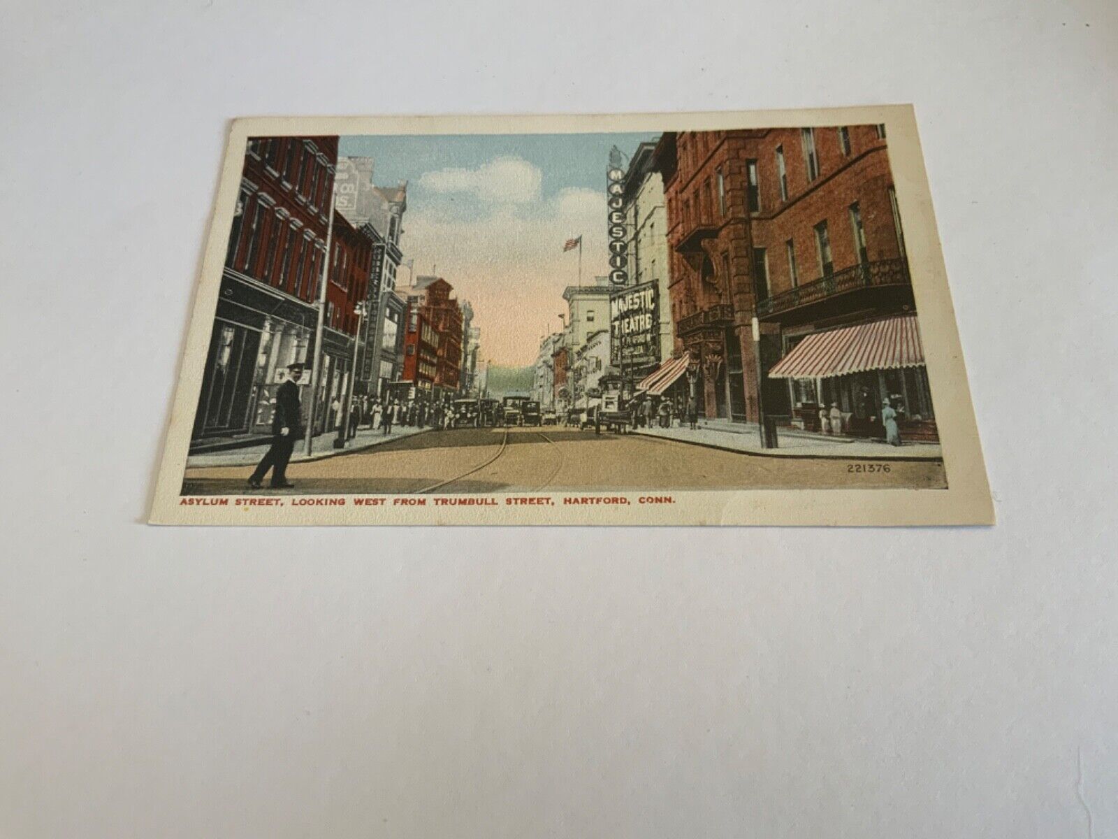 Hartford, Conn. ~ Asylum Street Looking West from Trumbull St.- Antique Postcard