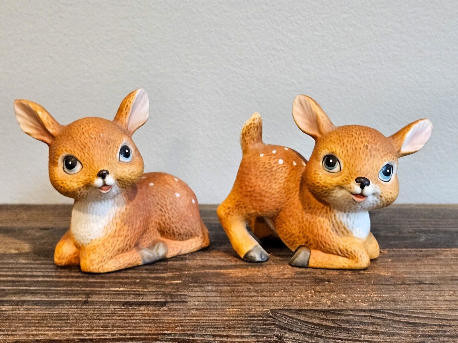 Set Of 2 Vintage Ceramic Homeco Fawns Made In Japan