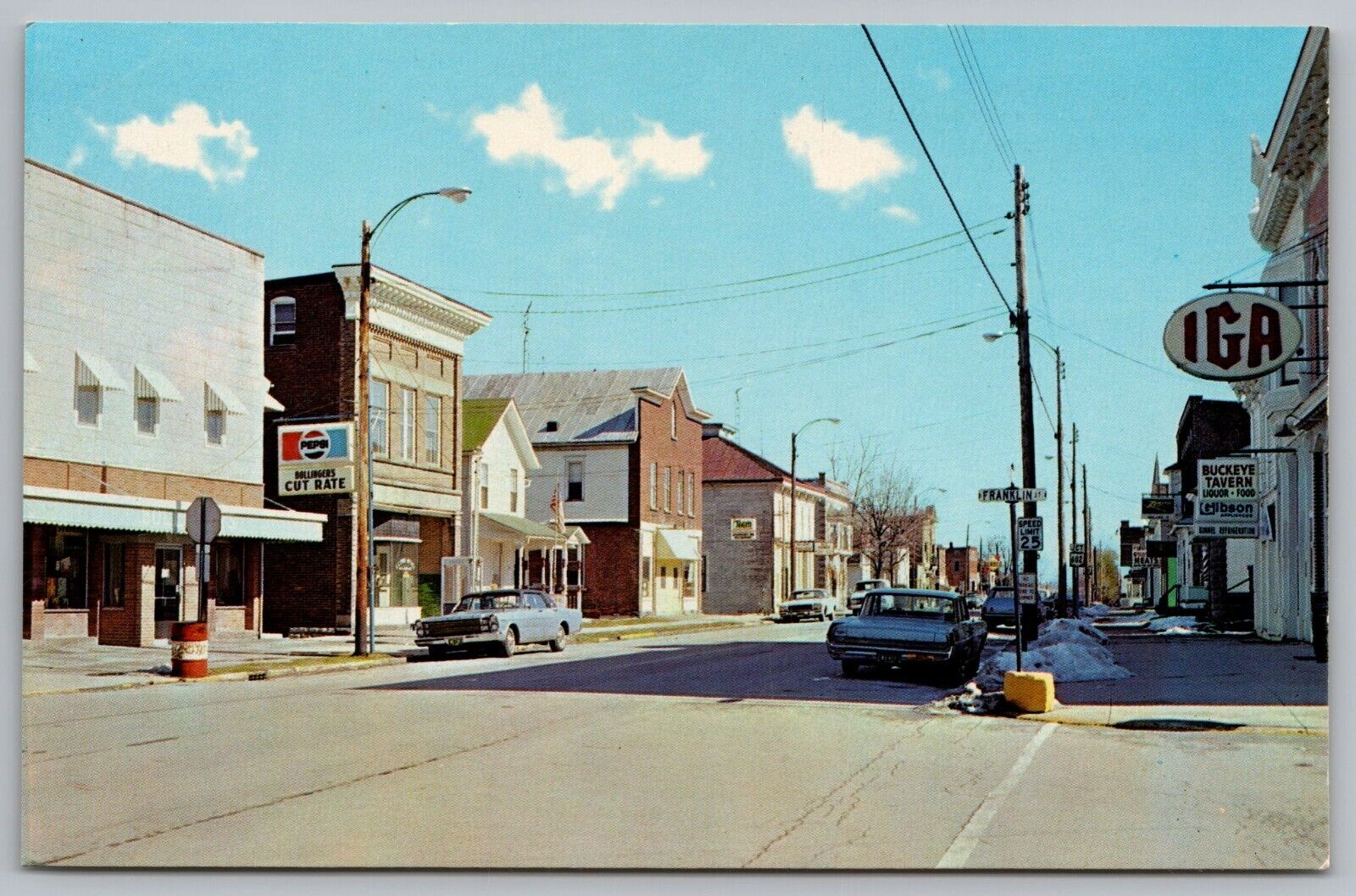 Postcard West Mansfield St. New Washington Ohio *A342