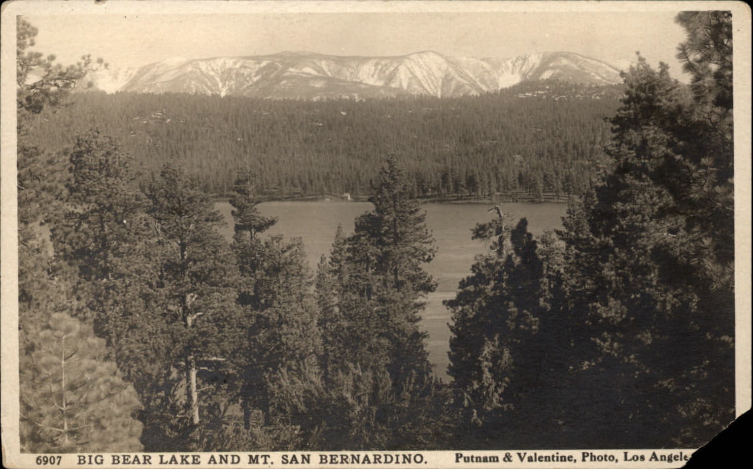 RPPC Big Bear Lake Mt San Bernardino California ~ 1918-30 real photo postcard