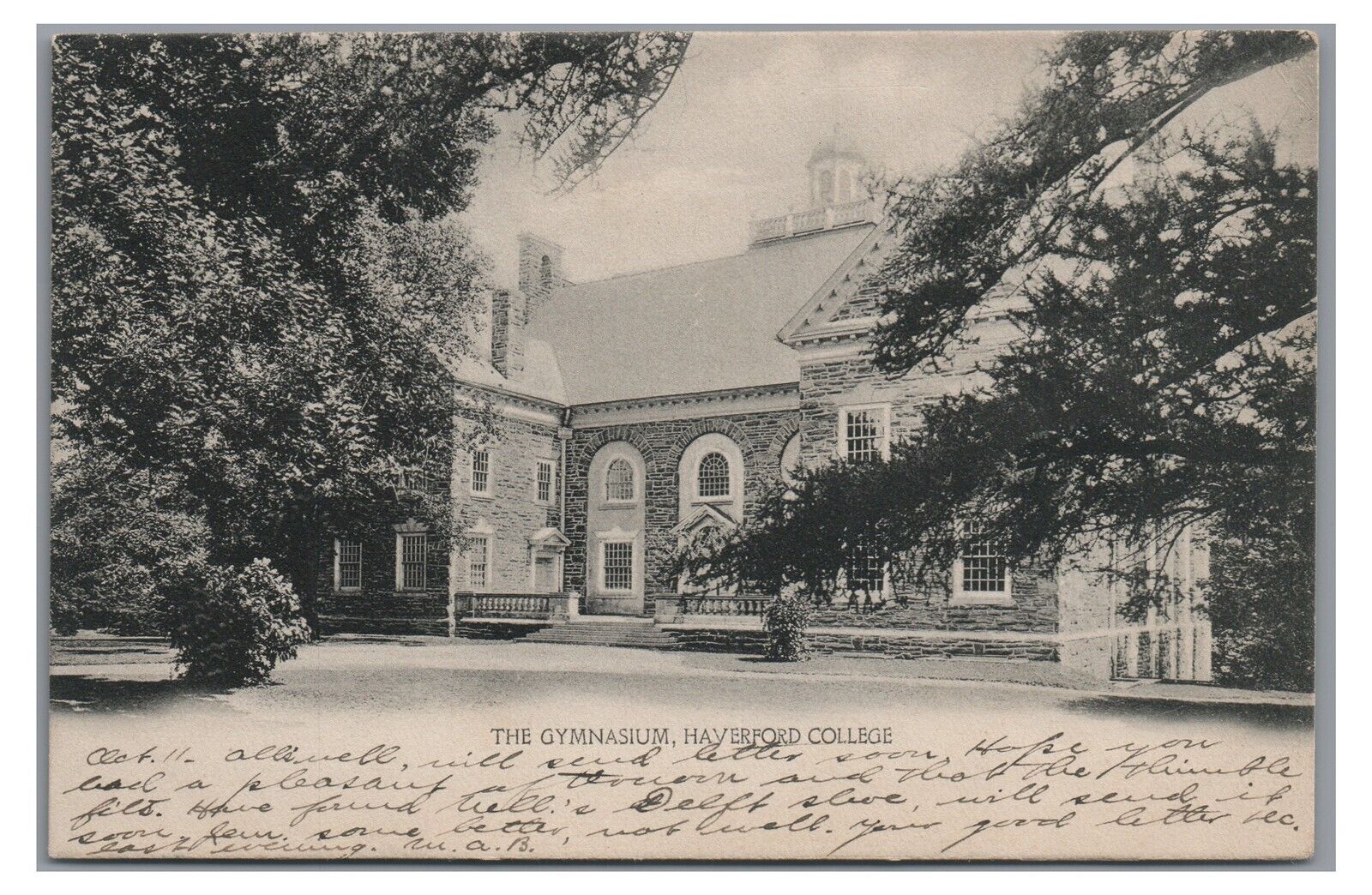 Gymnasium at HAVERFORD COLLEGE PA Delaware County 1905 Postcard